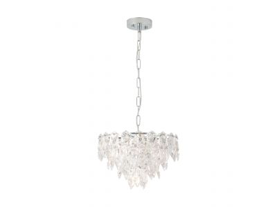 Suspension verre argenté CARVARIO D47CM E14 7X40W