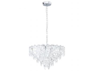 Suspension verre argenté CARVARIO E14 10X40W