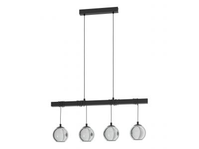 Suspension métal noir ARGALLO E27 4X40W