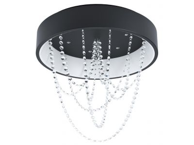 Plafonnier métal noir et verre BERLONA LED INT 34W