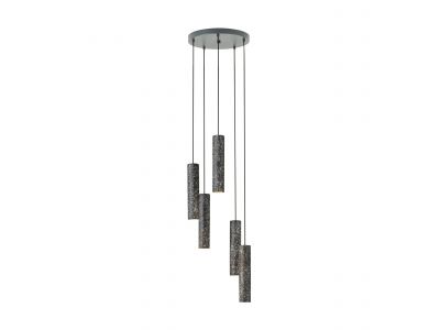 Suspension métal anthracite MENTALONA GU10 5X4,5W