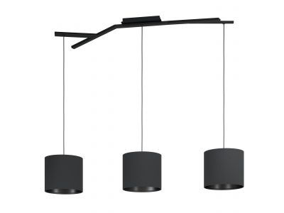 Suspension tissu noir BALNARIO E27 3X40W