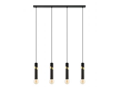 Suspension métal noir CEDRAL E27 4X40W