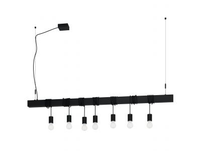 Suspension métal noir TOWNSHEND-B E27 7X40W