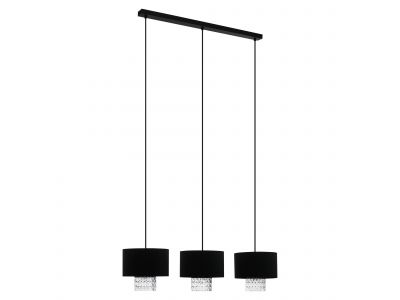 Suspension métal noir SAPUARA E27 3X40W