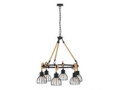 Suspension métal noir RAMPSIDE D76CM E27 6X28W