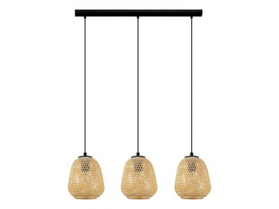 Suspension bois naturel DEMBLEBY E27 3X40W