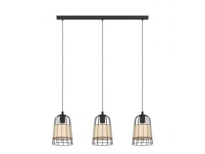 Suspension métal naturel ANWICK Barre 3 E27 3X40W