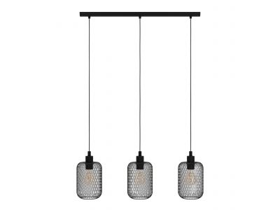 Suspension métal noir WRINGTON E27 3X60W