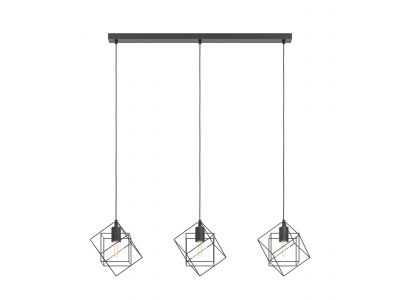 Suspension métal noir STRAITON E27 3X60W