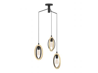 Suspension métal noir BASILDON Cascade 3 E27 3X40W