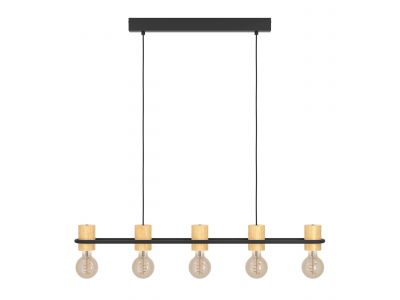 Suspension bois noir CHIEVELEY E27 5X40W