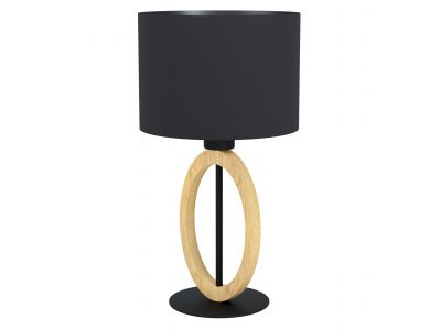 Lampe de table tissu noir BASILDON 1 E27 1X40W