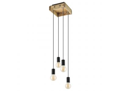 Suspension métal naturel WOOTTON E27 4X40W