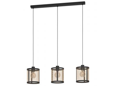 Suspension métal noir DELLOW E27 3X40W