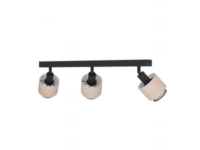 Spot de plafond réglette/plaf tissu noir ROSLEY E14 3X40W