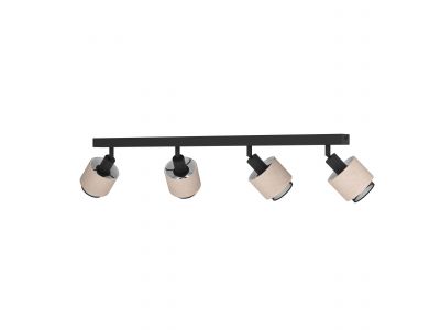 Spot de plafond réglette/plaf tissu noir ROSLEY E14 4X40W