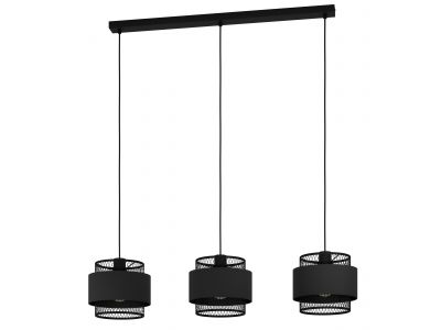 Suspension métal noir BAZELY E27 3X40W