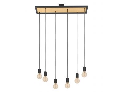 Suspension métal noir CONSETT E27 6X40W