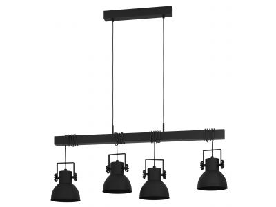 Suspension métal noir SHIREBROOK E27 4X40W