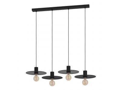 Suspension métal noir IKESTON E27 4X40W