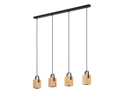 Suspension bois et noir  AYLES GU10 4X3W