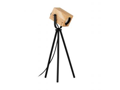 Lampe de table en métal noir et bois AYLES GU10 3W