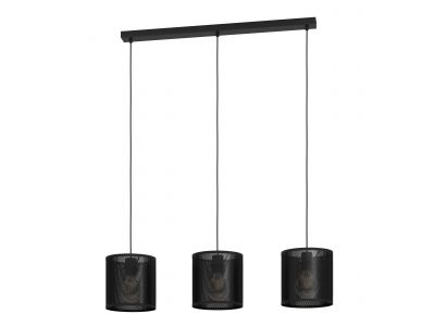 Suspension métal noir MANBY E27 3X40W