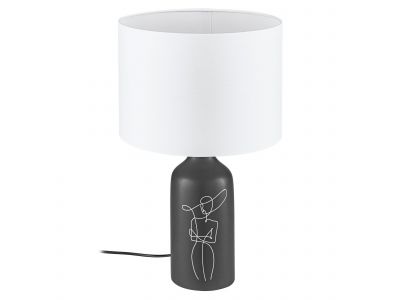 Lampe de table métal noir/blanc VINOZA E27 1X40W