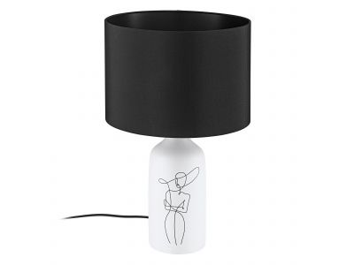 Lampe de table métal blanc/noir VINOZA E27 1X40W