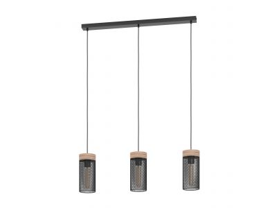 Suspension métal noir KILNSDALE E27 3X40W