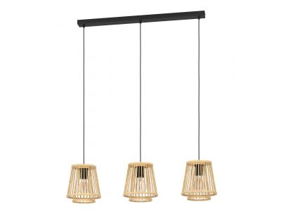 Suspension bambou naturel HYKEHAM E27 3X40W