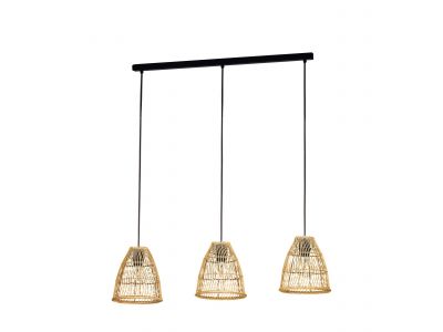 Suspension fibre naturelle naturel AYESGARTH E27 3X40W