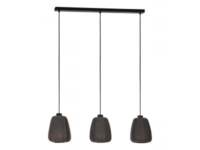 Suspension tissu noir BARLASTON Barre 3 E27 3X40W