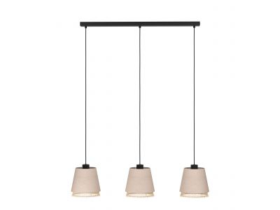 Suspension tissu beige TABLEY E27 3X40W