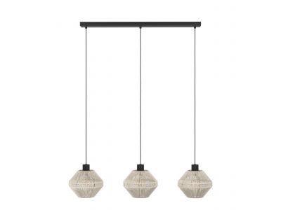 Suspension tissu beige MIDSUMER E27 3X40W