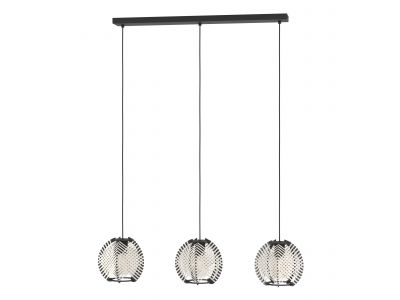 Suspension métal noir WAVERTON E27 3X40W