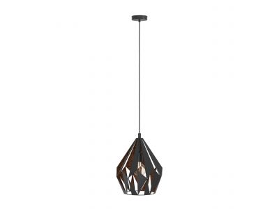 Suspension métal noir/cuivre CARLTON 1 D31CM E27 1X60W