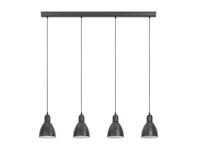 Suspension métal noir PRIDDY E27 4X40W