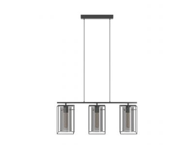 Suspension verre fume LONCINO E27 3X60W