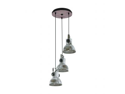 Suspension métal gris BARNSTAPLE E27 3X40W