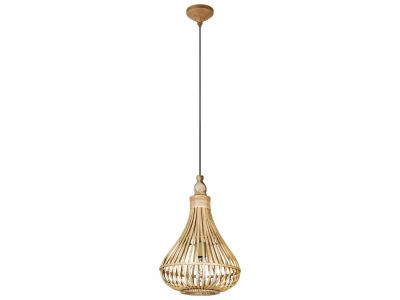 Suspension naturel bois AMSFIELD E27 D35CM 1X60W