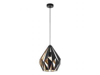 Suspension métal noir/doré CARLTON 1 D31CM E27 1X60W