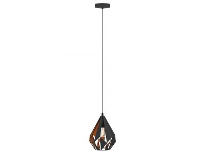 Suspension métal noir/cuivre CARLTON 1 E27 1X60W