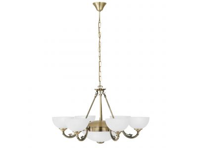 Lustre en métal bronze et verre SAVOY E14 6X40W