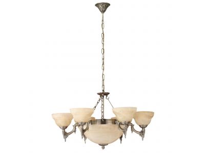 Lustre en verre et métal bronze MARBELLA E14 9X60W