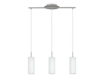 Suspension métal argenté TROY 3 E27 3X40W