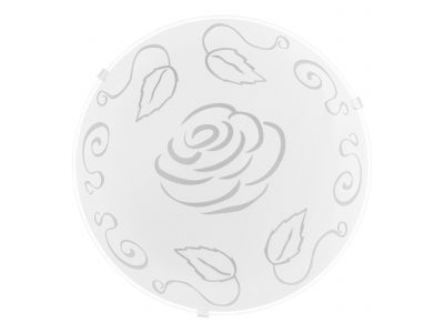 Applique murale verre blanc MARS 1 motif roses E27 1X25W