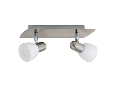 Spot de plafond réglette/plaf métal nickel ENEA E14 2X40W