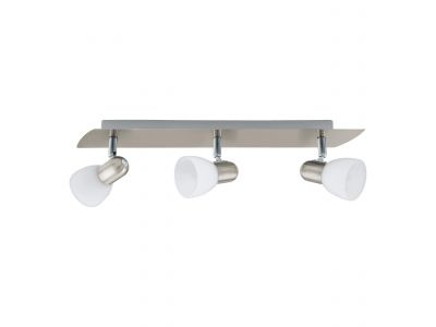 Spot de plafond réglette/plaf métal nickel ENEA Barre E14 3X40W